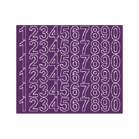 Adesivi numerici autoadesivi da 3 cm, viola lucidi (1/2)