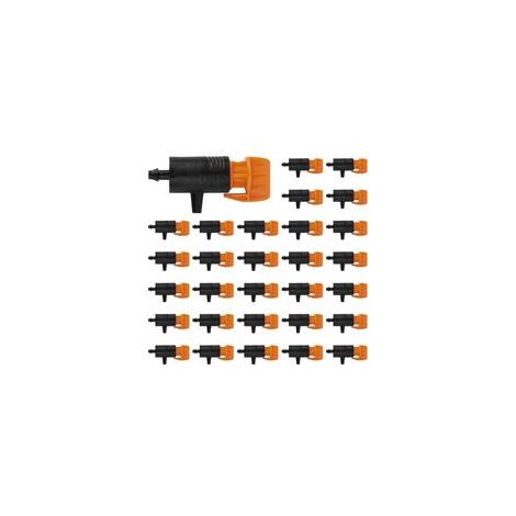 Set mit 60 Bewässerungströpfchen, Pflanzenbewässerungsgeräte, 0 bis 200 l, verstellbare Tropfemitter, Mikrosprühdüsen, Wasserdurchflussregulierung, Sprinkler, Teile für Tropfbewässerungssysteme (1/5)
