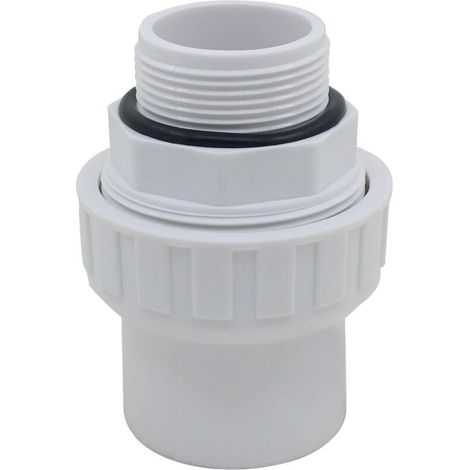 PVC screw-on union fitting, threaded PVC pressure sleeve for sand filter pump, swimming pool O-ring