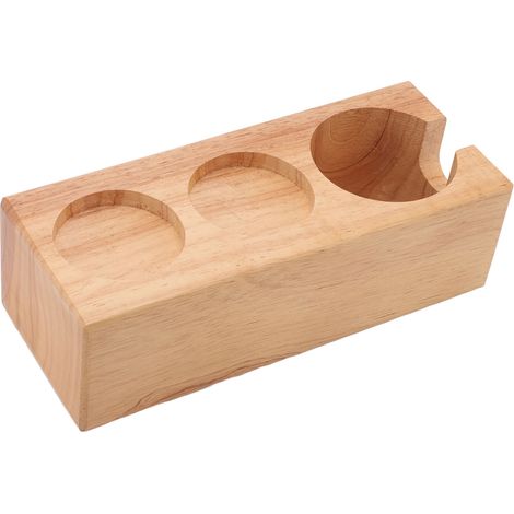 Kaffeefilterhalter aus Buche, umweltfreundliche Kaffeefilter-Tamperstation, Sockel für Hausbar oder Café, Holzfarbe (1/5)