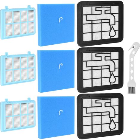 Filter für Philips PowerPro Compact/PowerPro City, mit Reinigungsbürste, kompatible Filter für Philips Staubsauger FC9331/09, FC9332/09, FC8010/01, FC9334, FC9333, FC9330, FC9555, FC9556, FC9550