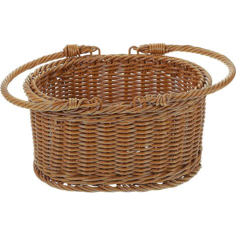 Panier tressé idéal pour ranger les fruits lors de vos fêtes en extérieur. Style rustique et matériau PP résistant. Lot de 1 (1/5)