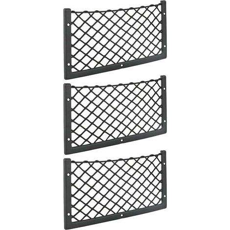 - Lot de 3 filets de rangement pour voiture - 36 x 18 cm - Haute élasticité, filet de rangement pour bagages, magazines - T4 T5 T6 - Pour van, caravane, camping-car, camion