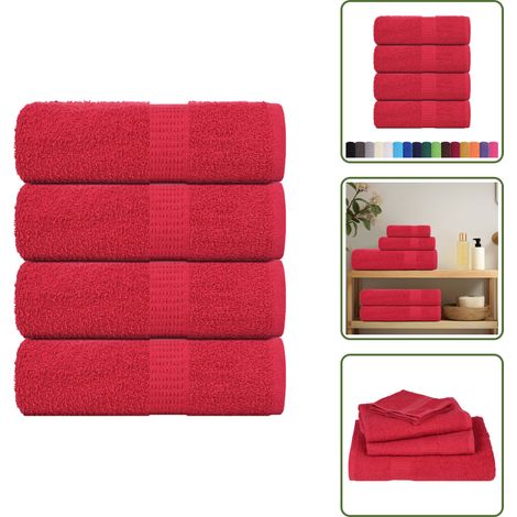 Seiftücher 4 Stk. Rot 30x30 cm 360 g/m² 100% Baumwolle - Seiftuch - Seiftücher - Tuch - Tücher (1/5)