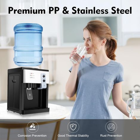 Distributeur d'eau chaude et froide électrique 500W distributeur d'eau chaude avec 3 indicateurs, température constante, compatible avec les fûts de 1,1 à 4,9 gallons (blanc) (1/5)