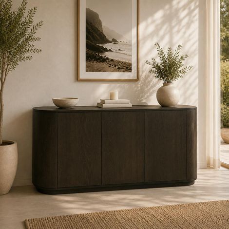 Buffet moderne 3 portes en chêne brun LOREN (1/5)