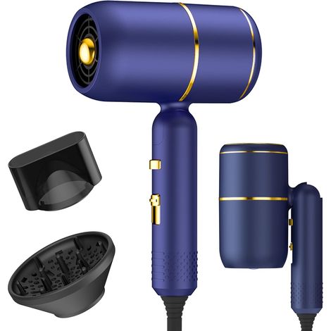 faltbarer Haartrockner, 2400 W, Ionentechnologie, 3 Temperaturstufen, 2 Gebläsestufen, Kaltlufttaste, Diffusor, Konzentrator, Reise- und Heimhaartrockner (1/5)