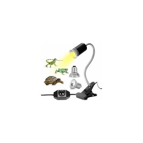 Wärmelampen-Set, Reptilien-Heizlichtleiste, 2 Glühbirnen 25 W 50 W, langer Drehsockel, geeignet für Schildkröten, Reptilien, Eidechsen, Schlangen, Chamäleons (1/5)