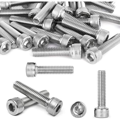 40 Pièces M5x25mm Vis Cylindriques Inox À Six Pans Creux (1/5)