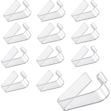 Pinces Pour Nappe - ABS Transparent - Convient Pour Tables Intérieures Et Extérieures Épaisseur 2 À 3,5 Cm - Lot De 12 (1/5)