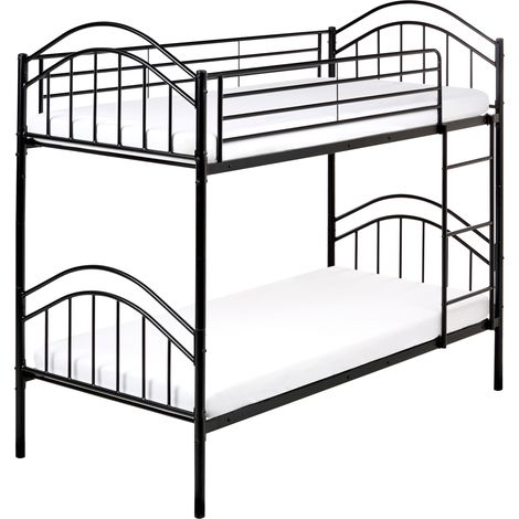 Litera para niños dormitorio infantil cama alta estructura de hierro negro 90 x 200 cm Chartres (1/5)