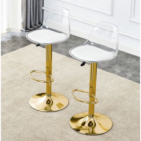 Barhocker höhenverstellbar 2er-Set 360° drehbar Gold OKMYHOME (1/5)