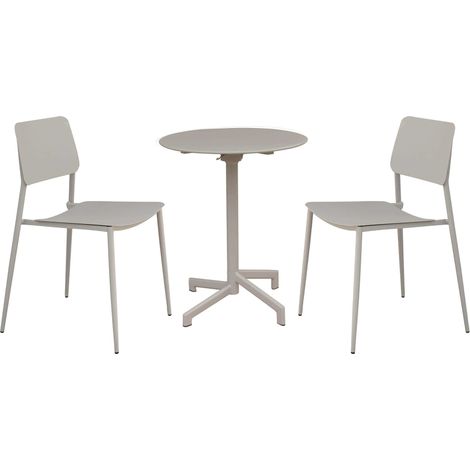 OPERA - set tavolo in metallo cm Ø 60 x 74 h con 2 sedie Viper (1/5)