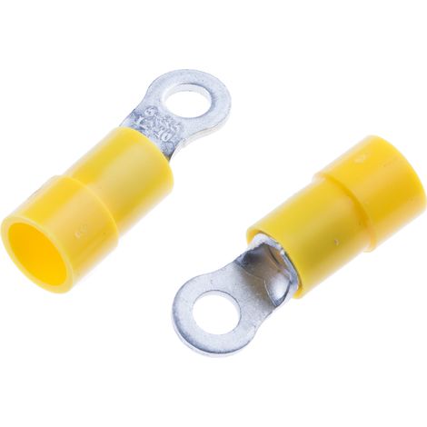 Cosses à œillet RS PRO, Isolé, Jaune, 6mm², M3.5, 7.2mm