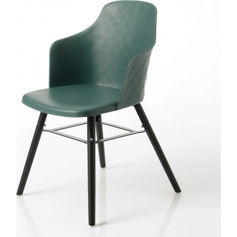 Amadeus - Fauteuil de table en polypropylène vert Coque (1/2)