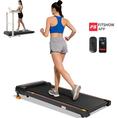 Walking Pad 1–6 km/h avec inclinaison 8 %, 0,75 CV, App, Bluetooth, Wi-Fi, télécommande et écran LED (1/5)