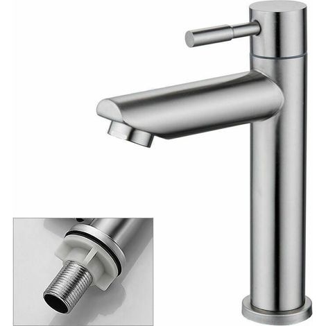 1 Robinet lavabo, Cuivre chromé, céramique, Aérateur 9L/min, Salle de bain Garage Cave (1/5)