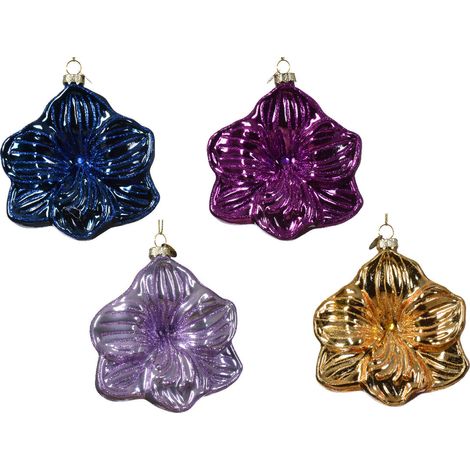 1 CIONDOLO NATALIZIO A FORMA DI FIORE COLORE ASSORTITO