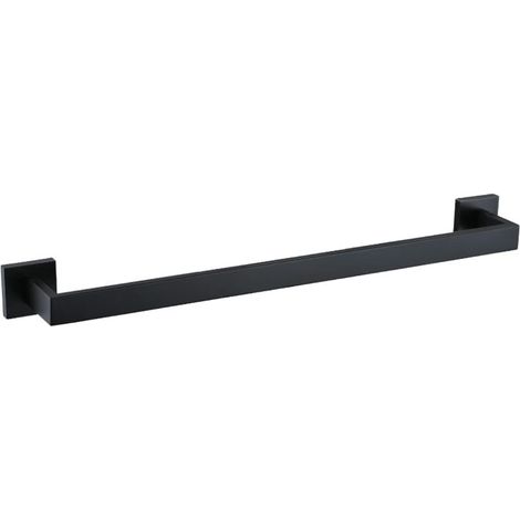 Porte-serviettes, acier inoxydable 304, porte-serviettes 40 cm pour salle de bain et cuisine, design carré moderne (noir) (1/4)