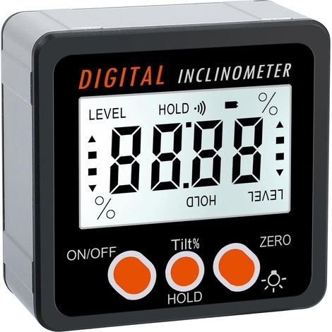 Inclinomètre Numérique Rapporteur 4  90 ° Level Box Viseur d'Angle Rétroéclairage Jauge Biseau Jauge Magnétique de Base en/FT, MM/M (1/2)