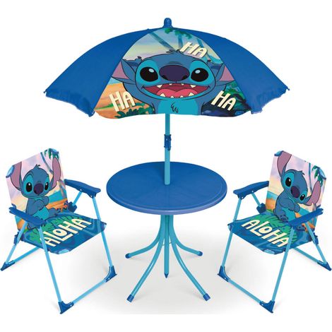 Ensemble table avec deux chaise et un parasol - Lilo & Stitch