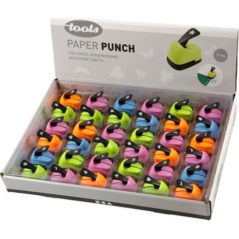 Perforatrices - 36 pièces - 9 mm - Assortiment pour papier - Mixte pour enfants