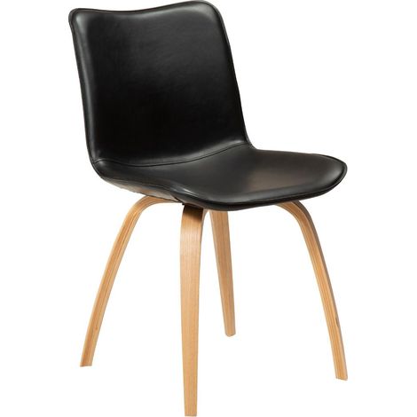 Glee Dan-Form Esszimmerstuhl PU-Kunstleder schwarz.