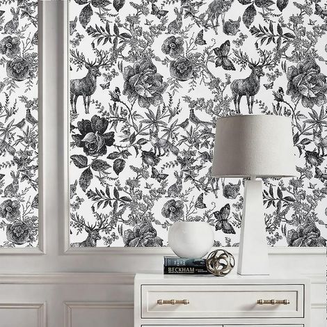 40x120cm Papier Peint Auto-adhsif Tanche Et Rsistant L'humidit Mur De Fond Rose Noir Autocollant Mural En Pvc Papier Peint Auto-adhsif (1/4)