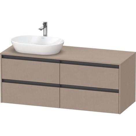 Duravit Ketho.2 plan de toilette sur console suspendu, découpe de (1/2)