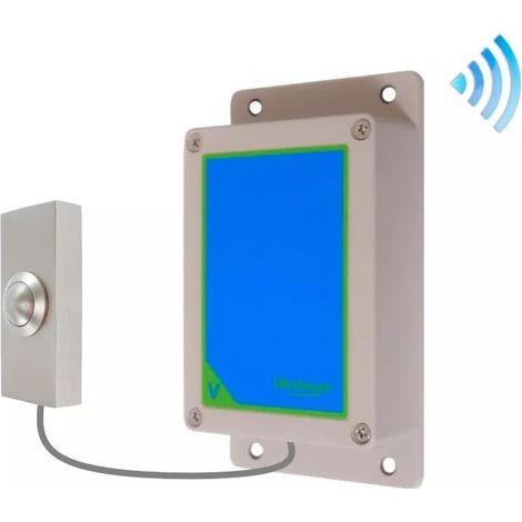 Bouton déporté supplémentaire sans fil 800m longue portée IP65 autonome extérieur métal brossé (PROTECT 800) (1/5)