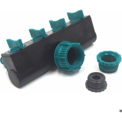 Connecteur Tuyau Arrosage - Sélecteur 4 Voies - Raccord Rapide Filetage Mâle Européen - Jardin Serre Extérieur - 1 Pièce (1/4)