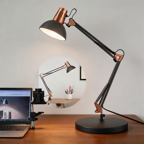 JCPYIUL dunkelgrau Vintage Metall Rocker verstellbar Architekt Schreibtisch Lampe Morden Schreibtisch Lampe Hoch Arbeits Schreibtisch Lampe mit Schalter für Schlafzimmer Schreibtisch Home Office(Ohne (1/5)