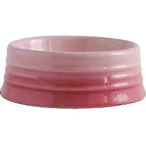 Le Creuset Cool Color Cerc Hundenapf mit Kippschutz und hohem Fuß, inklusive Schutzmatte SH1 Rosa flache Schüssel (1/2)