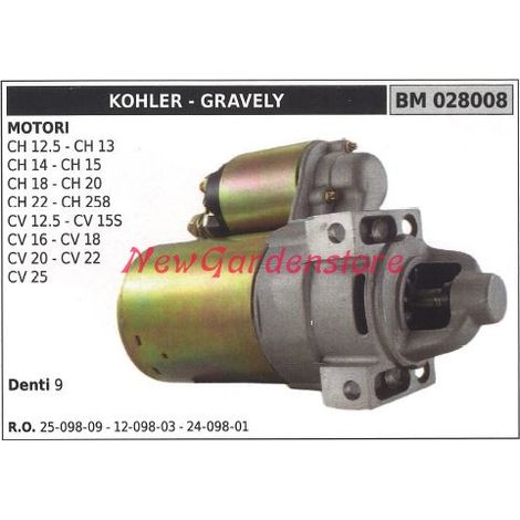 KOHLER Rasentraktor Rasenmäher Anlasser CH 12,5 13 14 028008