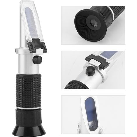 Mini Réfractomètre Portable Vin 3 en 1  Aluminum  0-25% Vol 0-40% Brix 0-22 Baume (1/5)