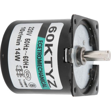 Moteur synchrone AC mini 14W 10tr/min, engrenage métallique, aimant permanent, vitesse lente, équipement DIY générateur, 220V, usage domestique. (1/5)