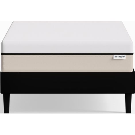 Ensemble sommier à lattes 90x190 cm en tissu noir + Matelas Hybride à ressorts ensachés et mémoire de forme - Spring Elite (1/5)