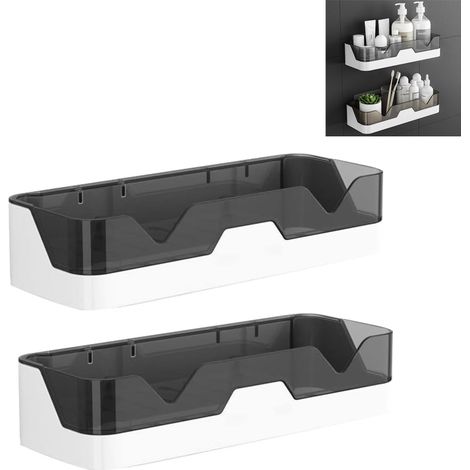 Lot de 2 Etagère Douche,Serviteur de Douche Sans Perçage, Paniers Rangement D'organisateur de Douche Mural pour Salle de Bain/Cuisin (1/5)