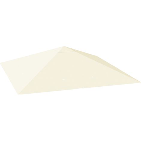 Copertura per Gazebo Pergola 298x298 cm con 8 Fori di Drenaggio in Tessuto Oxford 600D Bianco Crema (1/5)