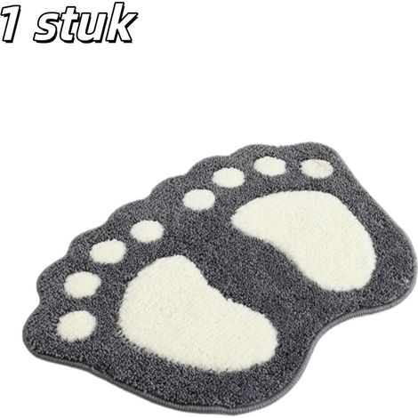 Tapis de bain gris clair 40 x 60 cm absorbant antidérapant doux et lavable en machine avec forme ergonomique pour salle de bain salle d eau chambre et autres espaces de la maison (1/5)