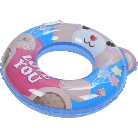 Bouée gonflable en PVC de qualité alimentaire avec motif dessin animé et embout anti-fuite, idéale pour la piscine en bord de mer. (1/5)