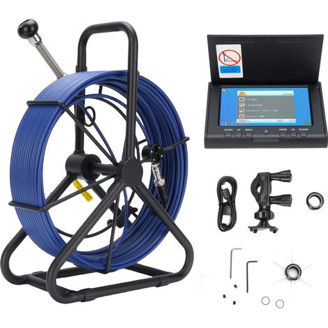 Caméra d'égout 30M, 18mm 1080P IP68 étanche, écran 4.3 pouces, enregistrement DVR, petite carte mémoire 32 go, tuyau de vidange, endoscope (1/5)