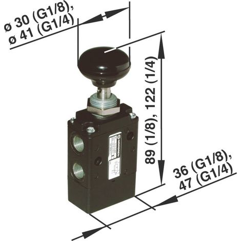 IMI NORGREN Valvola pneumatica ad azionamento meccanico 03040402 Materiale cassa Alluminio 1 pz. (1/2)