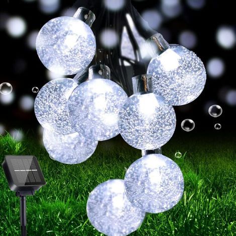 Guirlande Lumineuse Solaire Exterieur,7M 50 LEDs Guirlande Décoration Solaire 8 Modes Imperméable IP 65 étanche Intérieur pour Jardin,Maison,Mariage, Patio,Fête Noël(blanc froid) (1/5)
