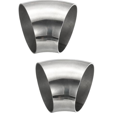 2pcs Coude A Mandrin 45 Degres, 63mm OD Acier Coude Echappement Raccord Tuyau Echappement 304 Acier Inoxydable pour Tuyau Echappement Main Courante HVAC (1/5)