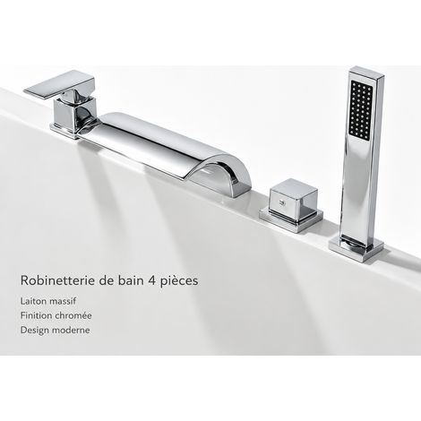 Robinet mélangeur de baignoire cascade split style américain chromé 4 pièces réf 8191 2 kg – Livraison gratuite