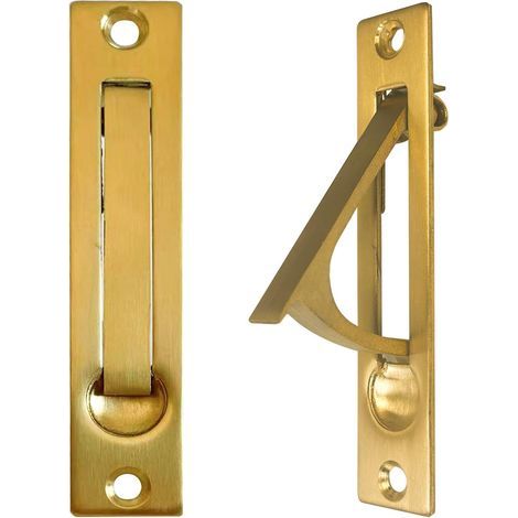 2 Pièces Poignée de porte coulissante escamotable,10 cm, Poignées à bords cachés,montage encastré,Or (1/5)