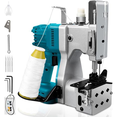 Machine à coudre portable sans fil pour batterie 18 V, machine à coudre électrique pour sac en tissu, sac en papier, sac de sable, sac de jute, sac à céréales (1/5)
