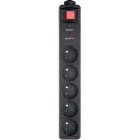 REGLETA GEMBIRD 5 TOMAS PROTECCION ANTIPICOS NEGRO 1,5M (1/4)