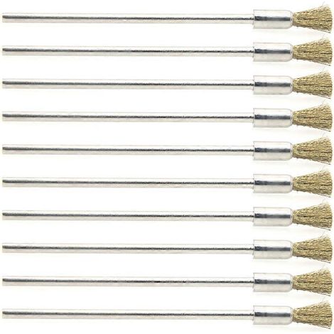 Ensemble de 10 brosses métalliques pour perceuse, outil de nettoyage de précision (1/4)